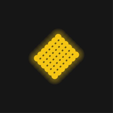 Bisküvi sarısı parlak neon simgesi