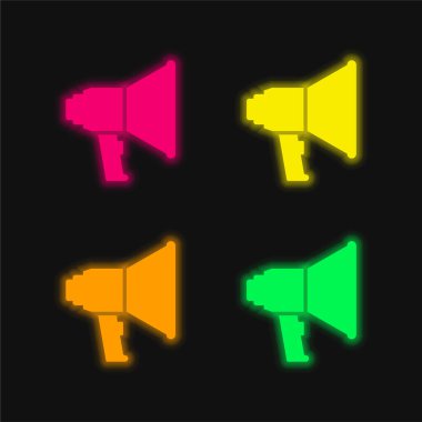 Dört renk parlayan neon vektör simgesi tanıtılıyor