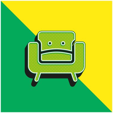 Koltuk Yeşil ve Sarı Modern 3D vektör simgesi logosu
