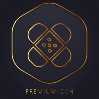 Yara bandı altın çizgi prim logosu veya simgesi