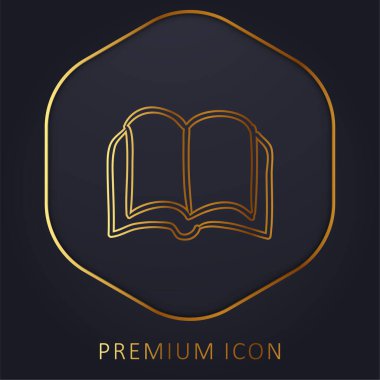 Açılmış El Çizilmiş El Aracı Altın Çizgili Logo veya Simgesi