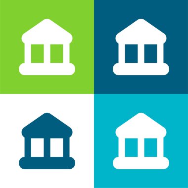 Bankacılık Finansmanı Düz 4 renk en küçük simge kümesi