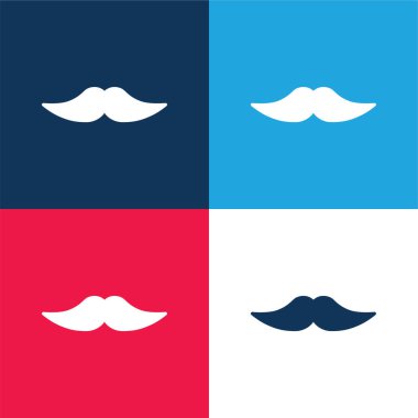Büyük Bıyık Mavi ve Kırmızı Dört Renk Simgesi