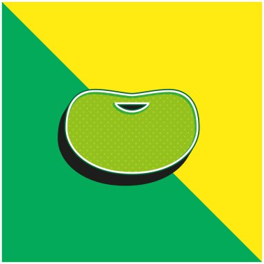 Fasulye yeşili ve sarı modern 3d vektör simgesi logosu