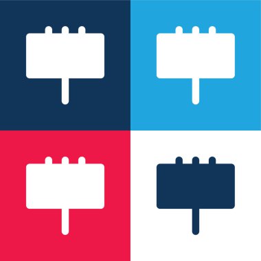 Billboard mavi ve kırmızı dört renk minimal simge kümesi