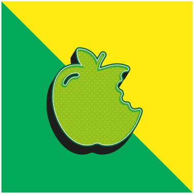 Apple Green ve sarı modern 3d vektör simgesi logosu