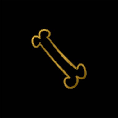 Kemik Çizili Altın Kaplama Metal Simge veya logo Vektörü