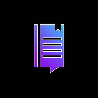 Kitap mavi gradyan vektör simgesi