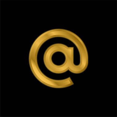 Altın kaplama metalik simge veya logo vektöründe