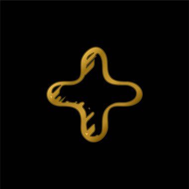 Çizilmiş Sembol altın kaplama metalik simge veya logo vektörü ekle