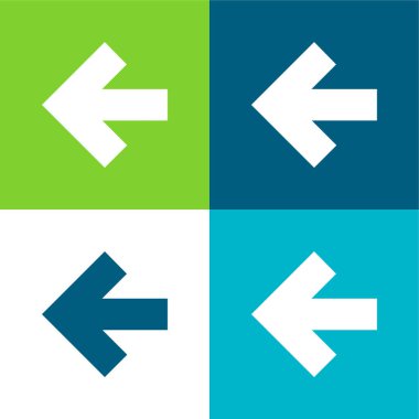 Sol Düz Düz Oku Gösterme En az dört renk simgesi