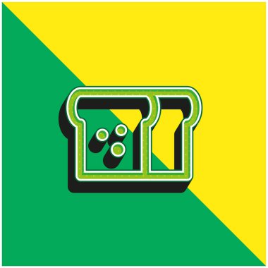 Ekmek Yeşil ve Sarı Modern 3d vektör simgesi logosu