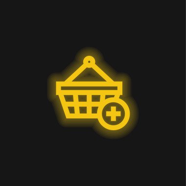Alışveriş Sepeti sarı parlak neon simgesine ekle