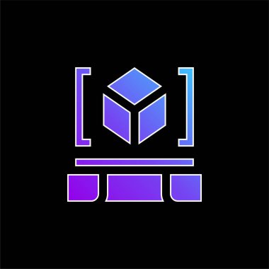 3d Tarayıcı mavi eğimli vektör simgesi