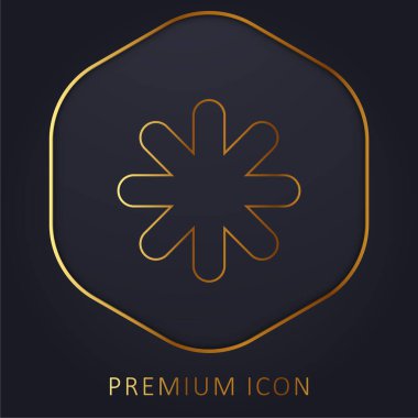 Asterisk Black Star Shape golden line premium logo or icon clipart
