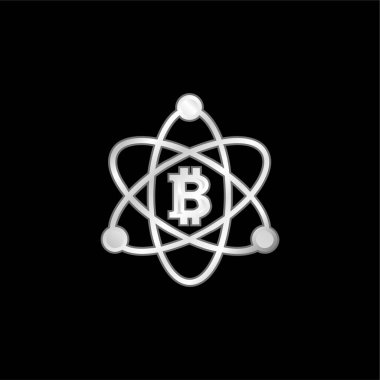 Bitcoin in Science Symbol gümüş kaplama metalik simge