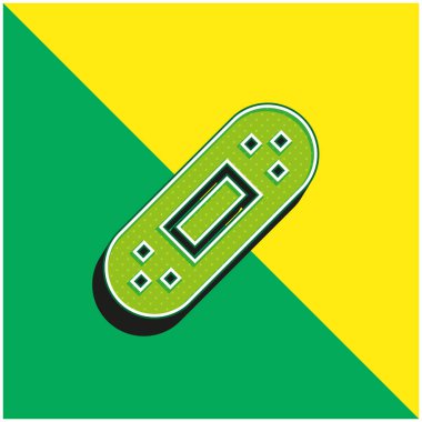 Yara bandı Yeşil ve sarı modern 3D vektör simgesi logosu