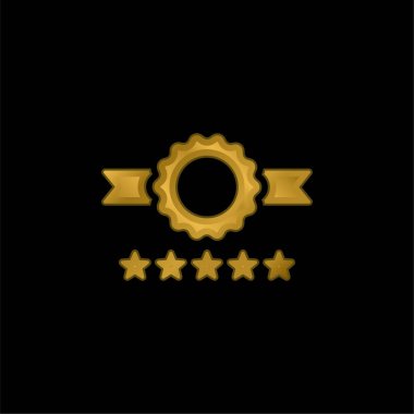 Rozet altın kaplama metalik simge veya logo vektörü