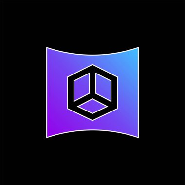 3d Mavi gradyan vektör simgesini göster