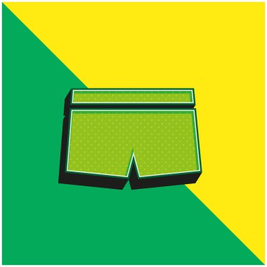 Boksörler yeşil ve sarı modern 3d vektör simgesi logosu