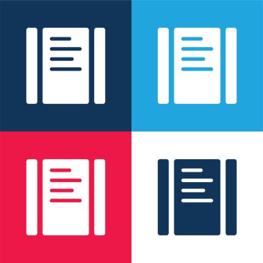 Yatay olarak mavi ve kırmızı dört renk simgesini kaydırmak için Siyah Metin Sayfası