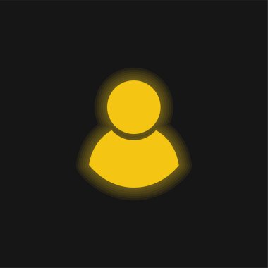 Siyah Erkek Kullanıcı Sembolü Sarı parlak neon simgesi