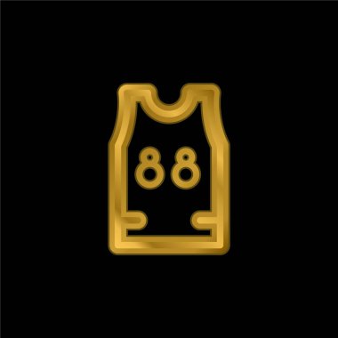 Basketbol Jersey altın kaplama metalik ikon veya logo vektörü