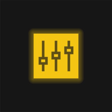 Adjustment yellow glowing neon icon clipart