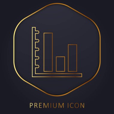 Bars Graphic Of Business Stats golden line premium logo or icon clipart