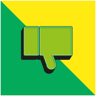 Siyah Başparmak Aşağı Yeşil ve sarı 3D vektör simgesi logosu