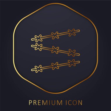 Dikenli tel altın çizgi prim logosu veya simgesi