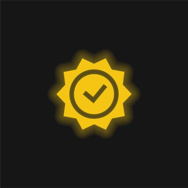 Rozet sarı parlak neon simgesi