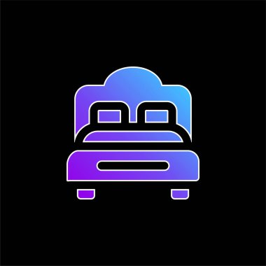 Yatak odası mavi gradyan vektör simgesi