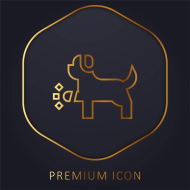 Hayvan altın çizgisi prim logosu veya simgesi