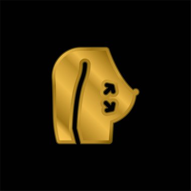 Göğüs altın kaplamalı metalik simge veya logo vektörü