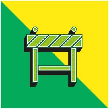 Bariyer Yeşil ve Sarı Modern 3D vektör simgesi logosu