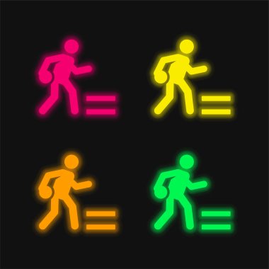 Bowling dört renk parlayan neon vektör simgesi