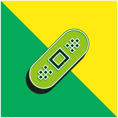 Yara bandı Yeşil ve sarı modern 3D vektör simgesi logosu