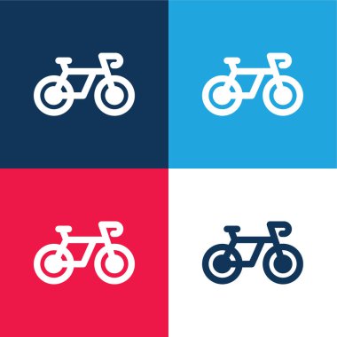 Bisiklet mavisi ve kırmızı dört renk simgesi seti