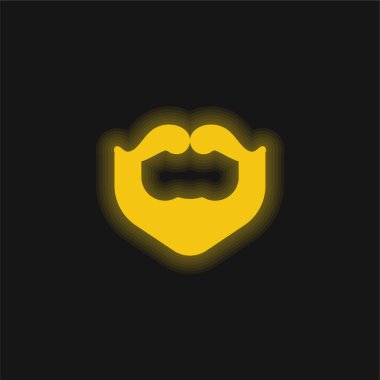 Sakal sarısı parlak neon simgesi