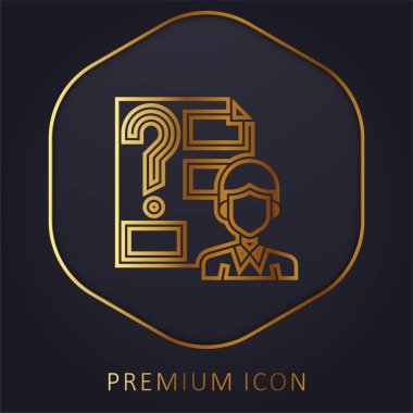 Altın satır premium logosunu ya da simgesini cevapla