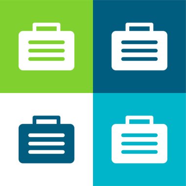 Ataşe Davası Düz 4 renk minimal simgesi seti