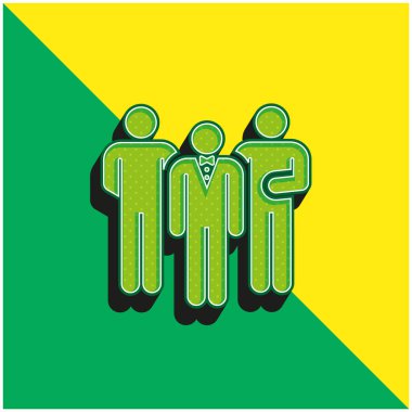 Koruma Yeşil ve Sarı Modern 3D vektör simgesi logosu