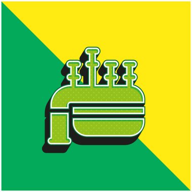 Gayda Yeşil ve Sarı Modern 3D vektör simgesi logosu