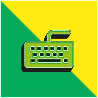 Siyah Klavye Yeşil ve Sarı 3D vektör simgesi logosu