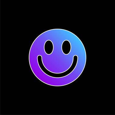 Big Smiley Face blue gradient vector icon clipart
