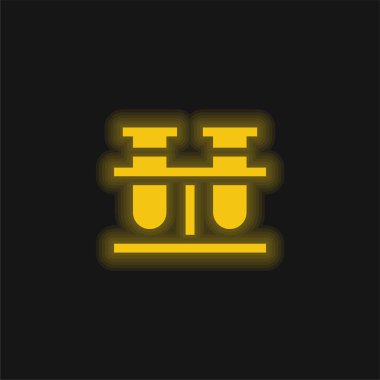 Analiz sarı parlak neon simgesi