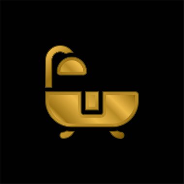 Banyo altın kaplama metalik simge veya logo vektörü