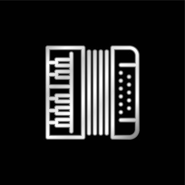 Akordiyon gümüş kaplama metalik simge