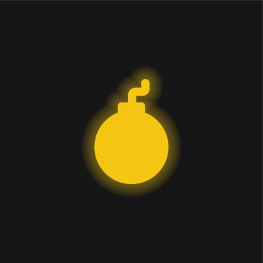 Bomba sarısı parlak neon simgesi